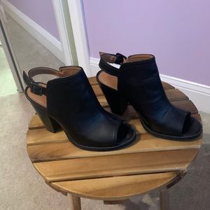 Lauren Conrad black open toe boots